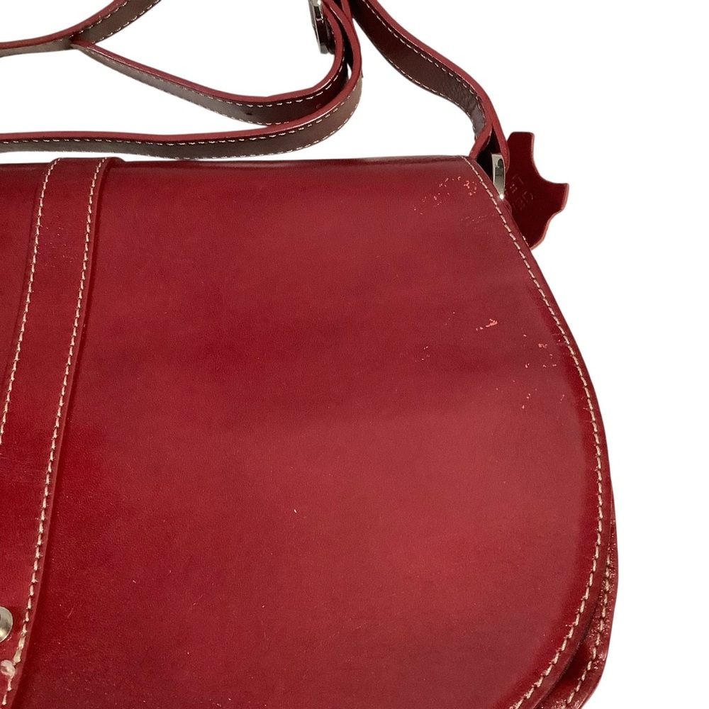 Valerie Steven’s Vintage Y2K Burgundy Leather Saddle Bag Rare - Picture 4 of 16